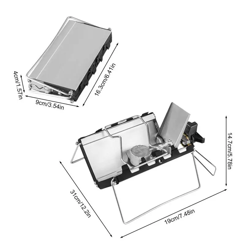 Imagem -02 - Portátil Folding Mini Cassette Fogão para Camping Fogão a Gás Windproof Queimador Dobrável Queimador de Água Fervido Camping Suprimentos 2600w