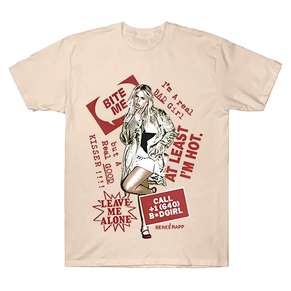 Reneé Rapp Date Back Tour Tee Harajuku Fashion Graphic T Shirts Men's Women High Quality Comfort T-shirts Retro Cotton Clothes