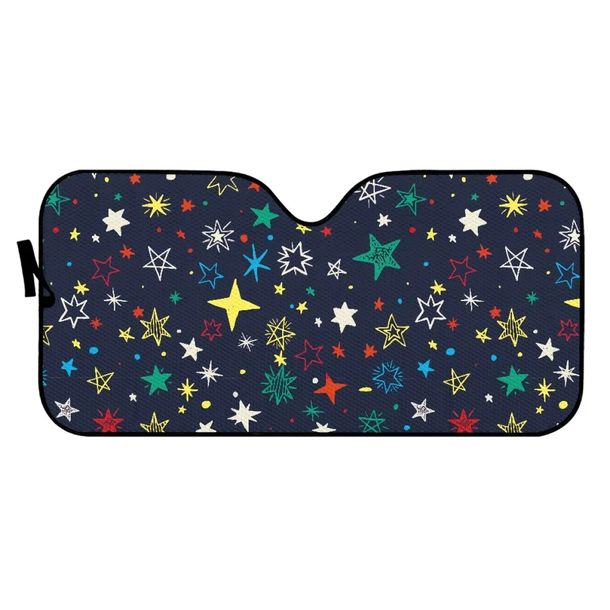 Car Sun Shades Colorful Star Design Pattern Universal Front Glass Sun Visor Foldable Car Accessories Para Sol Coche Delantero