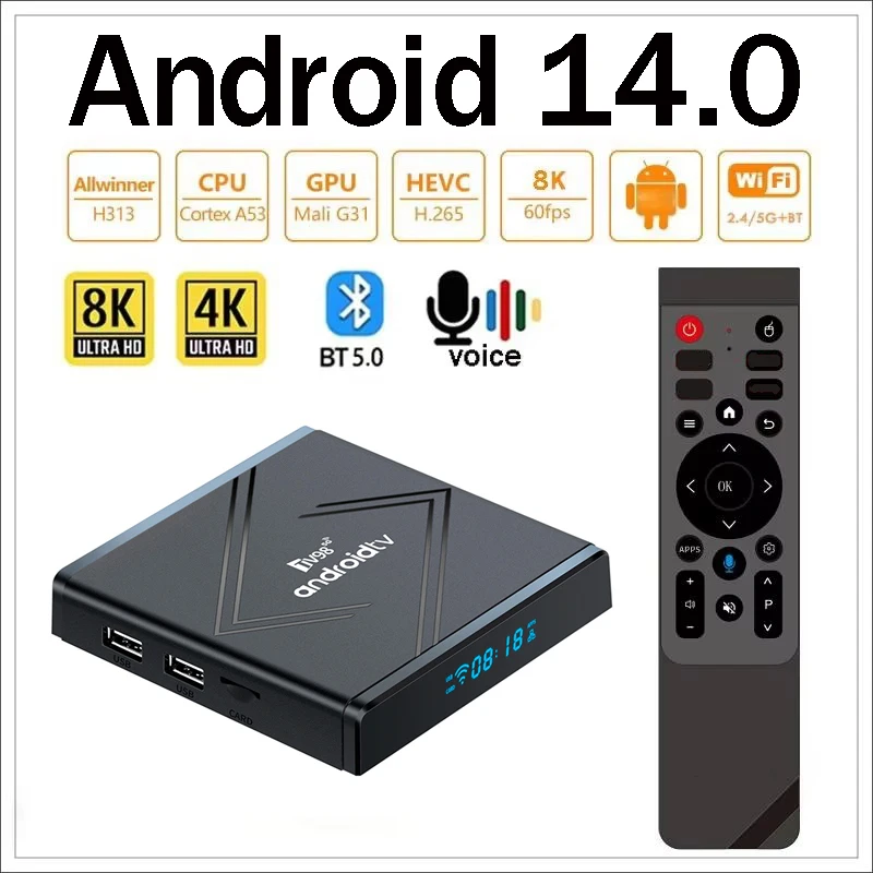 Smart TV Box Android 4K 8K HD 4G 5G Dual WIFI 3D BT5.0 Video TV98 ATV Pro Plus Media Player Allwinner H313 Set-Top-Box IPTV