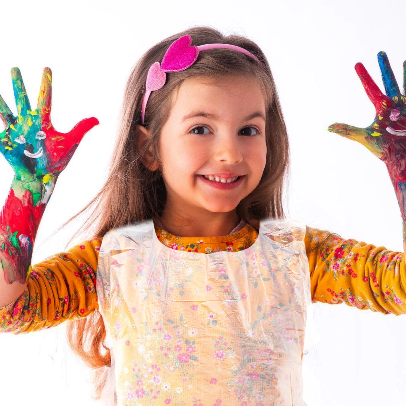 

50Pcs Children Plastic Apron Lightweight Portable Multi-Use for Drawing Cooking Art Projects Kids Apron Kids Supply