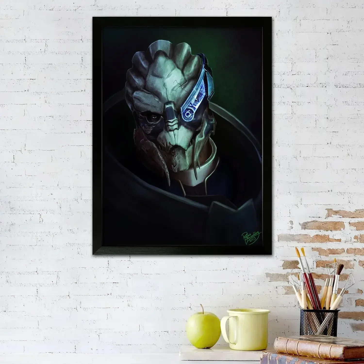 Garrus Close Up Mass Effect Canvas Art Poster and Wall Art, Picture Print, Modern Family Bedroom Decor,Decorative painting