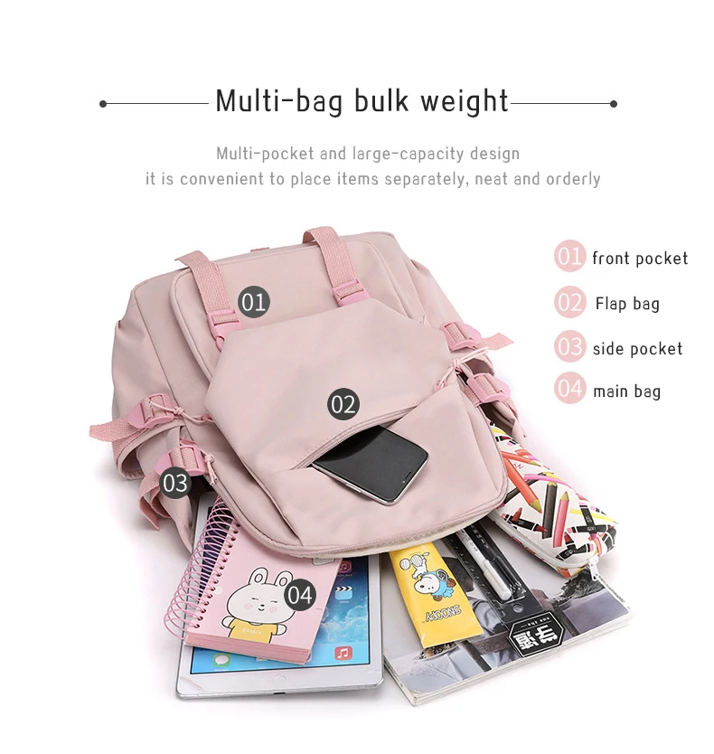 Kawaii Backpack Boys Girls DIY Manga Cartoon Schoolbag Waterproof Laptop Bag Customize Your Own Design Bookbag for Kids Gifts