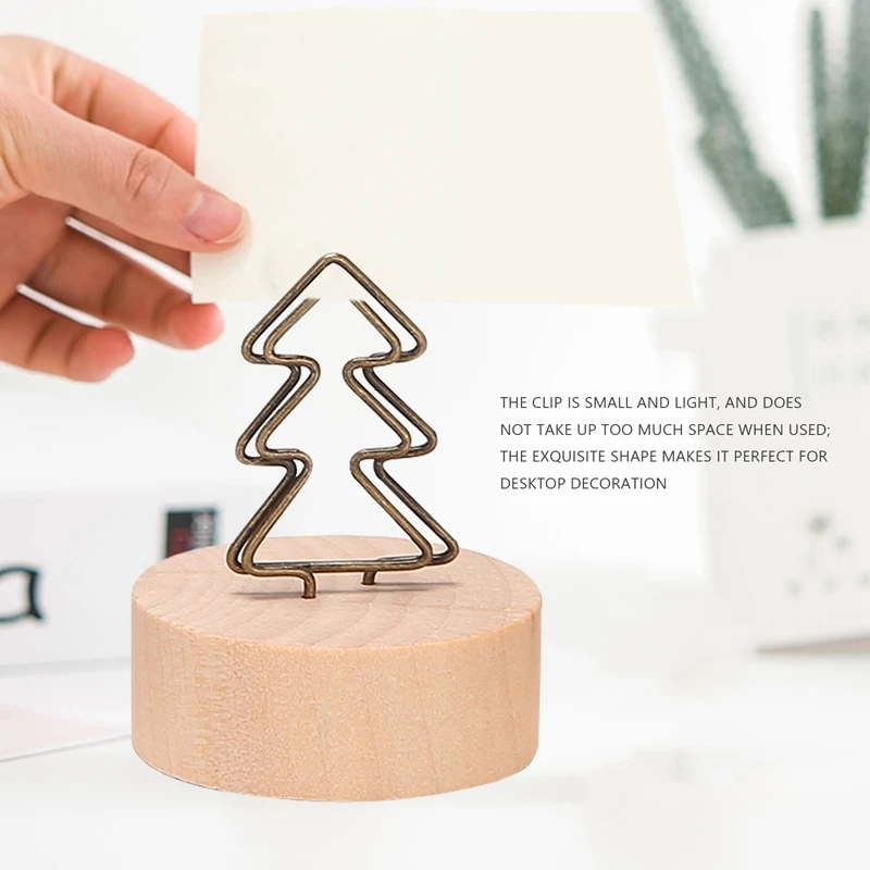 12 Pcs Party Decoration Card Holders Wooden Base Card Holders Holder Picture Memo Note Photo Clip Wedding Office