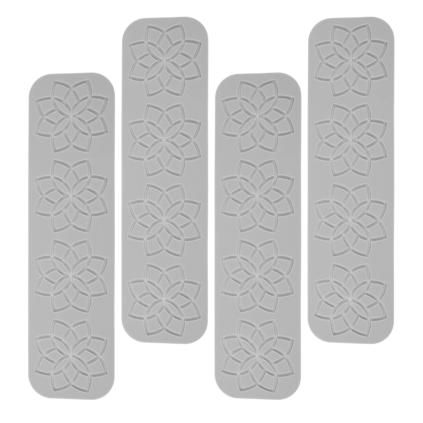 

4Pcs Silicone Baking Molds Lotus Flower Lace for Cake Fondant Chocolate Mousse Sugarcraft Lace Molds Silicone Cake Dessert Mat