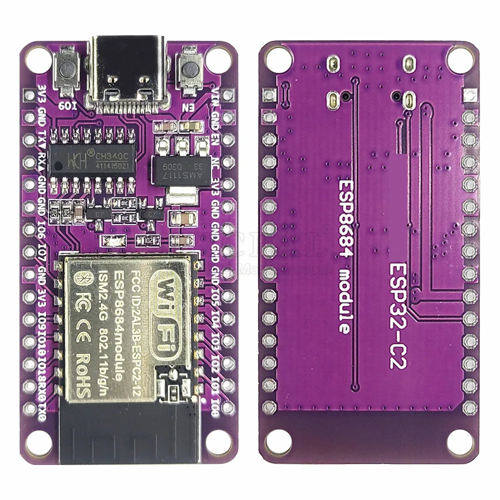 ESP32 C2 MCU Development Board Built-in ESPC3-12 2.4G Wifi Module 4MB Flash Compatible ESP8684 ESP32-C2 USB Type-C