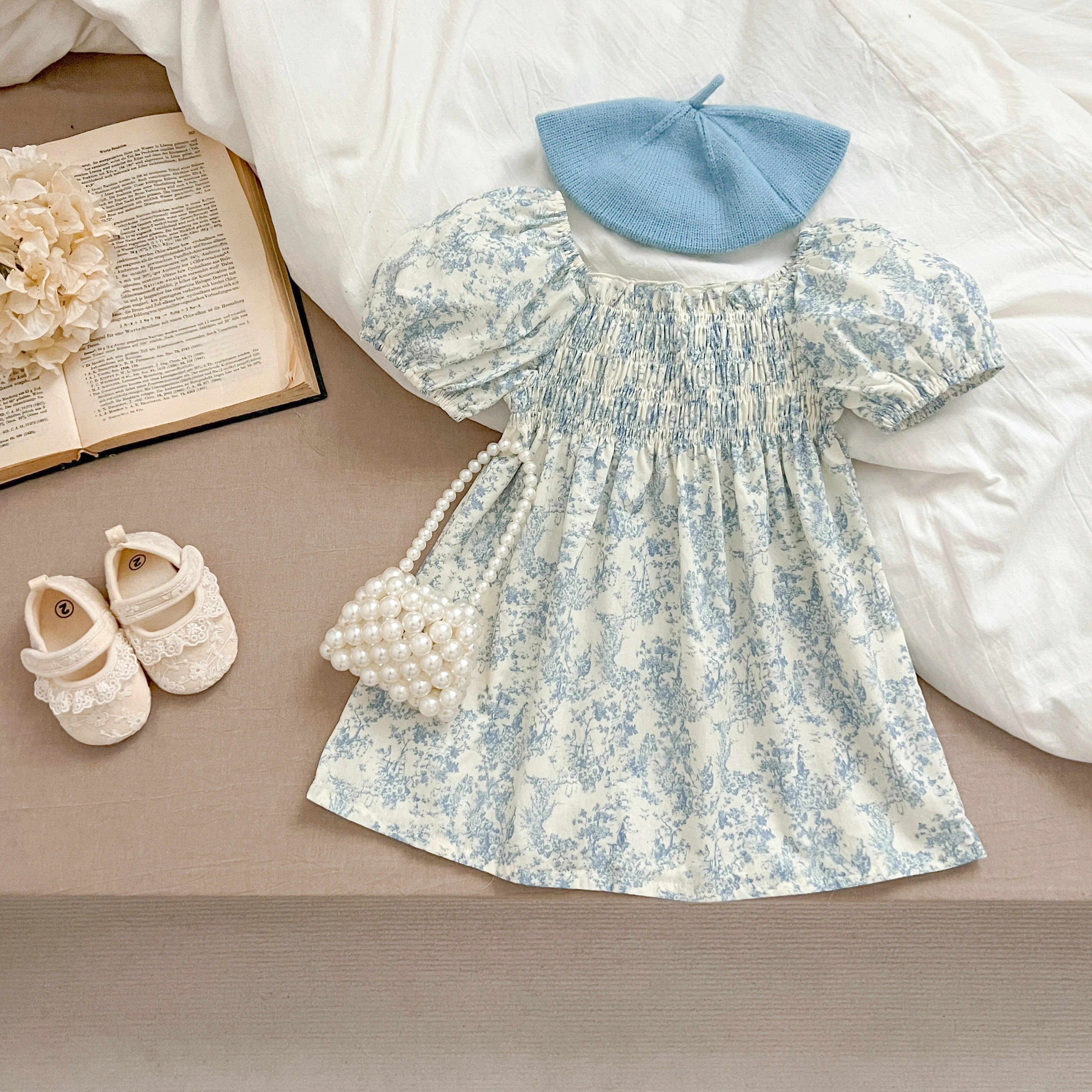 Sommer Schwester Kleid Infant Neugeborenes Baby Mädchen Kleidung Schwester Weibliche Baby Kleine Gebrochene Blaue Blume Kurzarm Strampler Kleidung ﻿ – Detail 32
