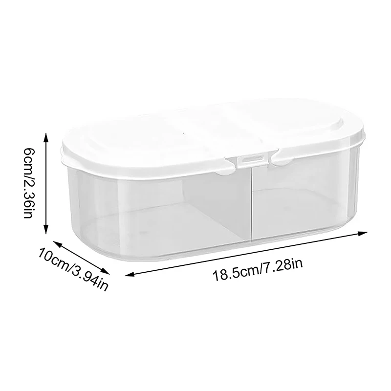 Double Compartment With Lid Food Dried Fruit Sealing Jar Multifunctional Kitchen Refrigerator Plastic Storage Jar