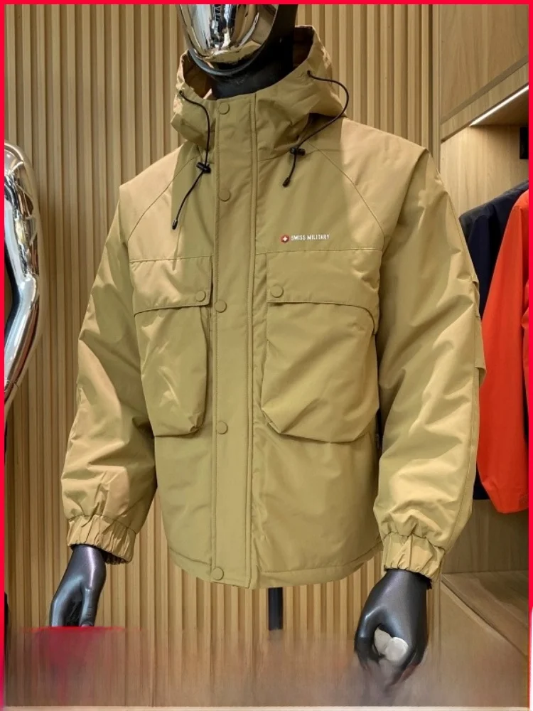 Chaqueta de Invierno uesa de Aodón para Hombre de Alta Gama Nórdica, Resistente al Viento y al Agua, Estilo de Ropa de Tr...