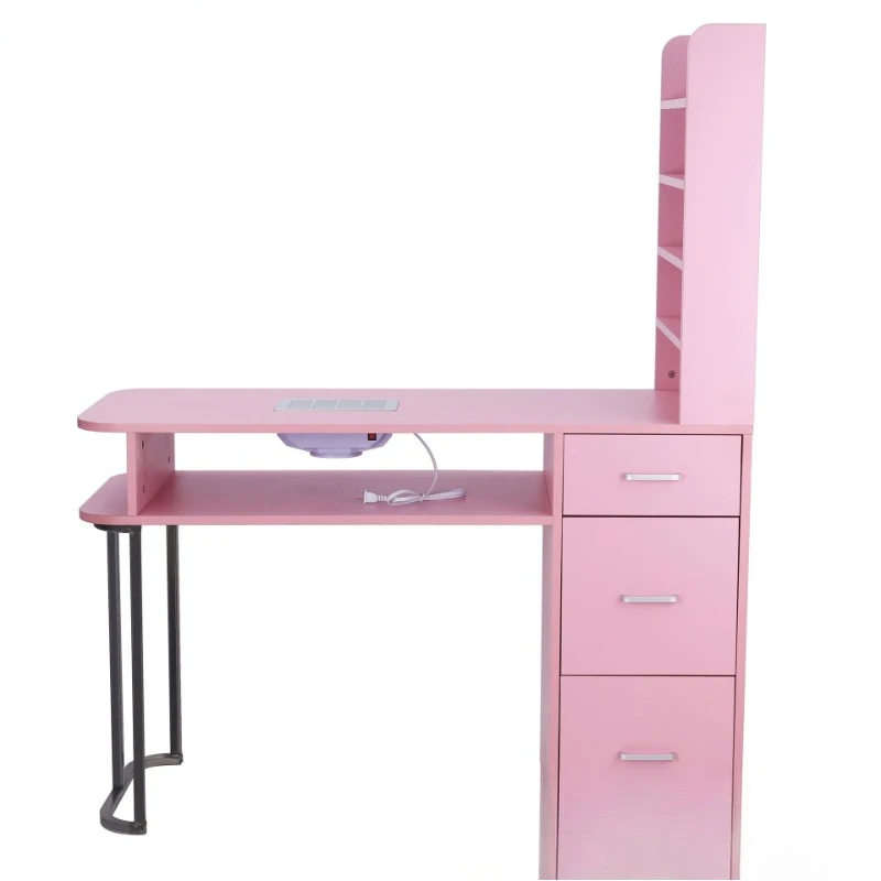 

Cross-border hot-selling manicure table, built-in manicure vacuum cleaner, layered storage, pink manicure table