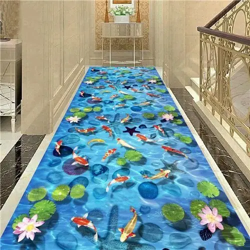 Modern 3D Pattern Home Long Corridor Carpet Anti Slip Washable Bedroom Floor Mat Light Luxury Kitchen Runner Rug Customizable
