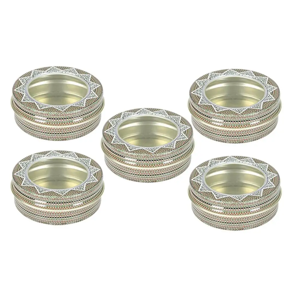 5pcs Aluminum Jar Containers Metal Empty Tins with Clear Window for Lip Balm