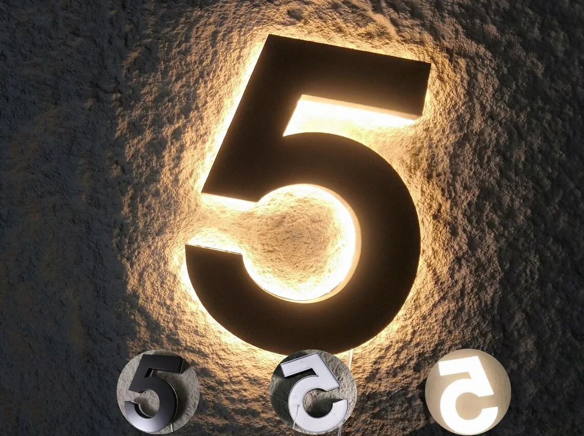 Custom LED House Number Sign for Home, Office, Hotel, Condo/Apartment Number, Family Address Sign, Unique House Number
