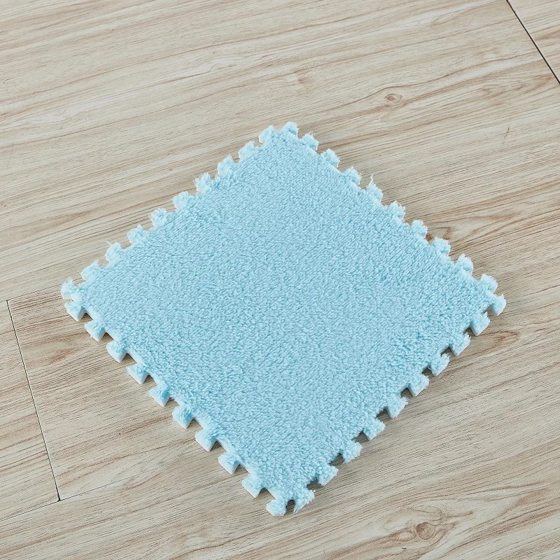 10 Stuks 30*30 Cm Creatieve Pluche Puzzel Schuim Vloermat Puzzel Tapijt Warme Speelmat Grijpende Oefening Tegels pluizige Karpetten