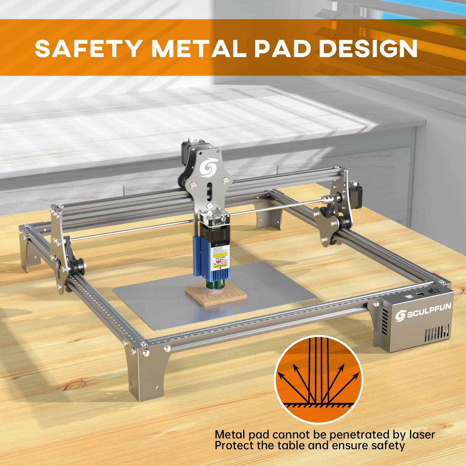 SCULPFUN S6 Pro Laser Engraver Machine DIY Laser Engraver Metal Cutting Wood Gift Card 60W Machine