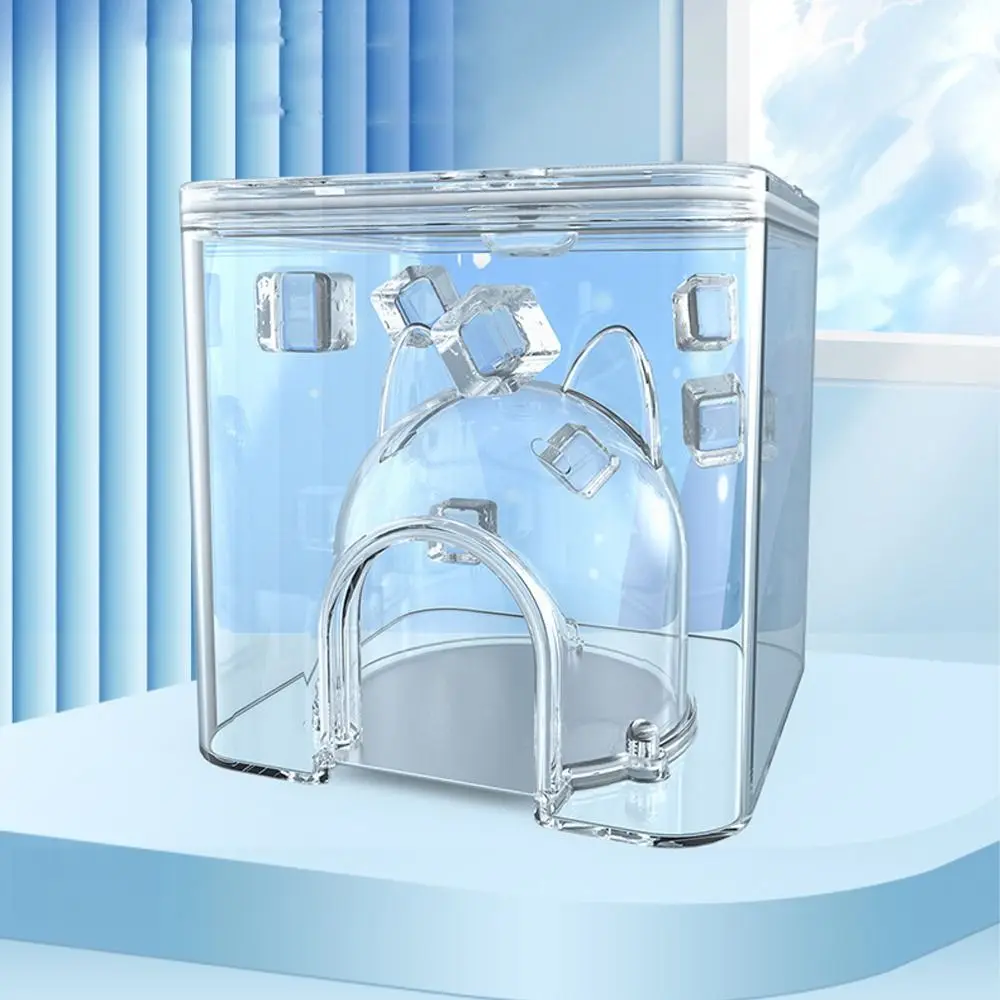 

Summer Hamster Cooling House Transparent Plastic Water Cube Pet Nest Practical Cooling Pet House For Small Animals