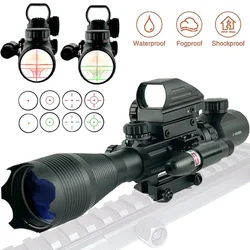 4-16x50EG Optics Riflescope with Laser Illuminated Tactical Sight Combo Airsoft Snipe Gear Hunting Shooting Holographic Scope