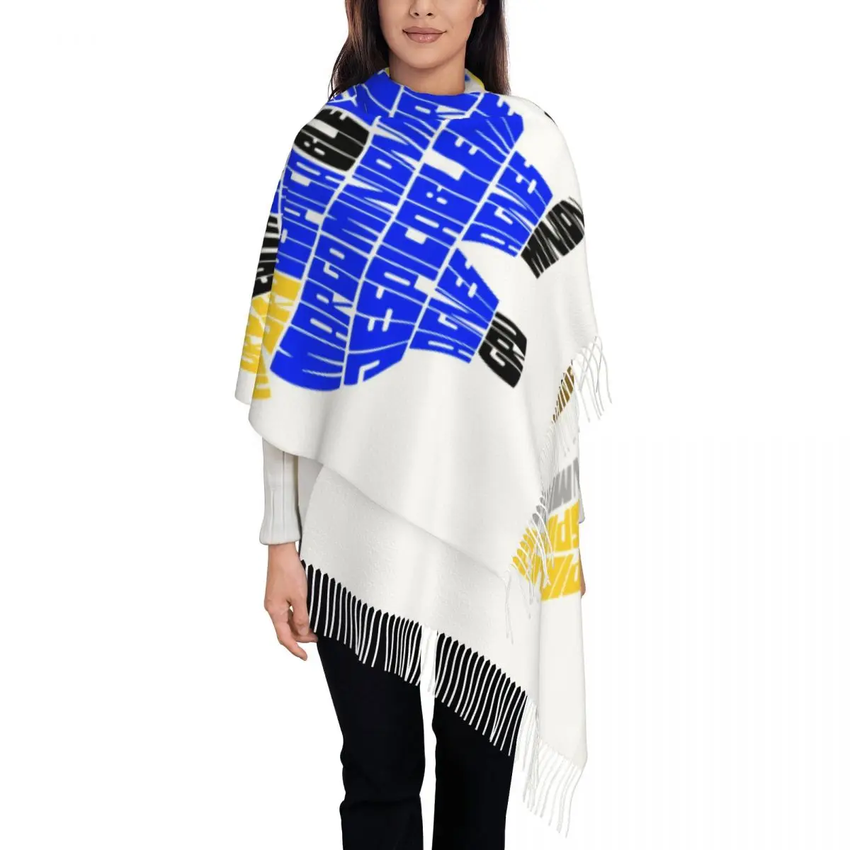 

Custom Luxury Anime M-Minions Cartoon Tassel Scarf Women Winter Warm Shawls Wraps Lady Scarves