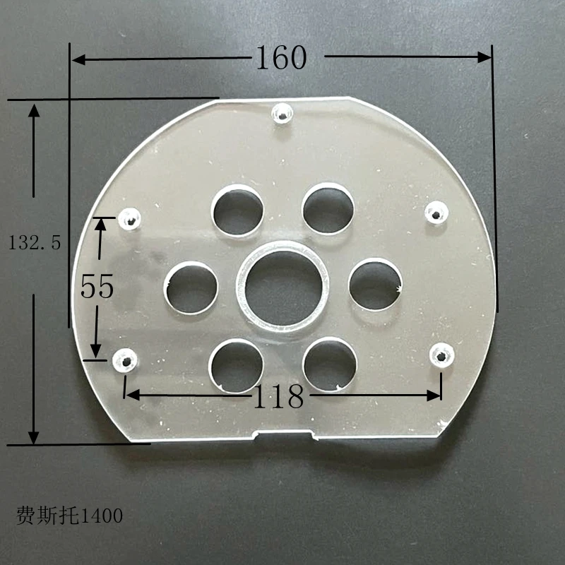 Set of Round Base Plate + 10PCS Brass Router Template Guide Bushings With Drilled Holes For Festool OF1400