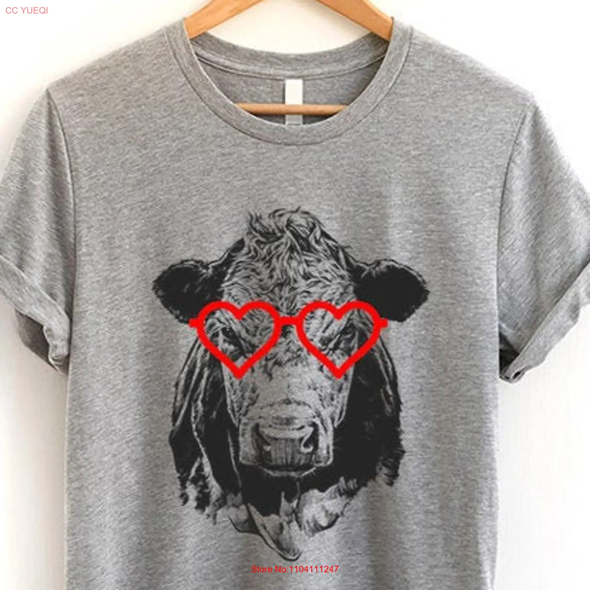 Cow T Shirt Farm Animal Valentine Mom Wife Valentines Day for him her Newlywed Wedding Anniversary s