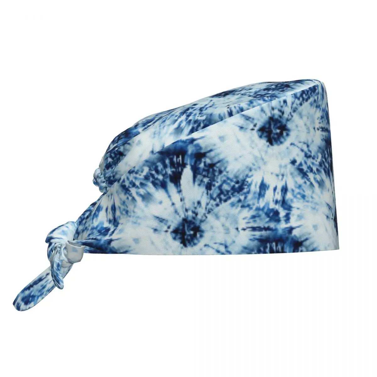 Medical Hat Seamless Tie-dye Pattern Of Indigo Color Work Scrubs Hat For Men Women Adjustable Nurse Hats Trendy Working Cap