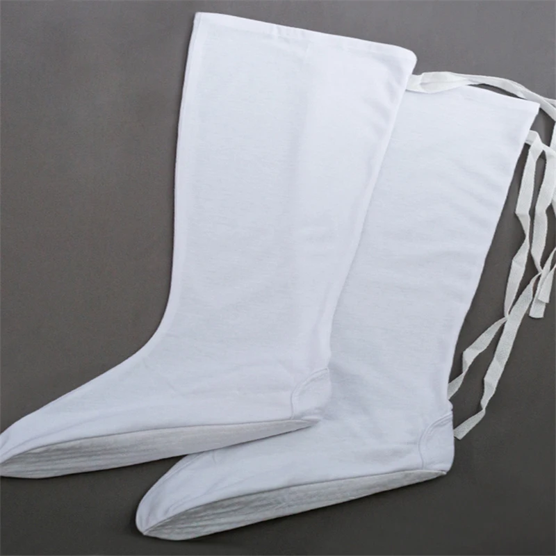 Meias soltas de algodão branco acessórios homens antigos meias hanfu vintage branco masculino e feminino televisão anime filme cosplay