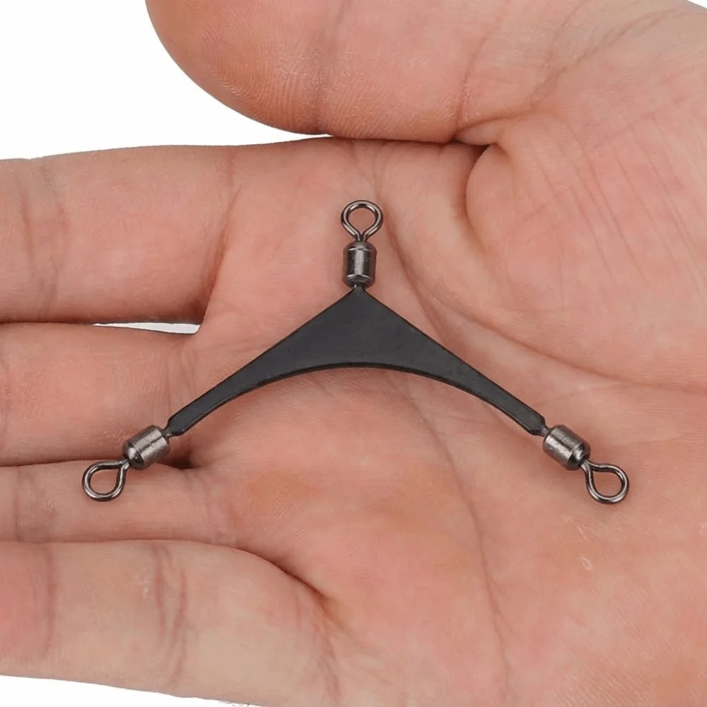 15PCS Stainless Steel Fishing 3 Way Swivel 2# 4# 6# 8# Black Fishing Barrel Swivel Cross-Line Fishing Swivel Fishing Rigs