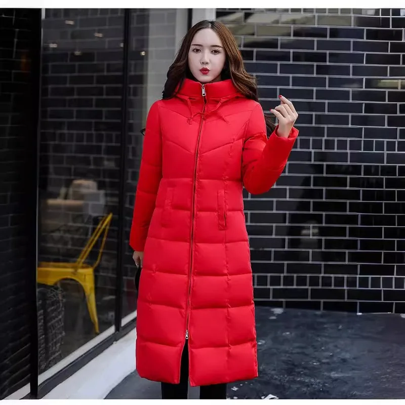 

Women's Winter Tops Jacket Cotton Coat Hooded Plus Version Pure Color Warm Thickened Vintage Simple Leisure Soft Niche Versatile
