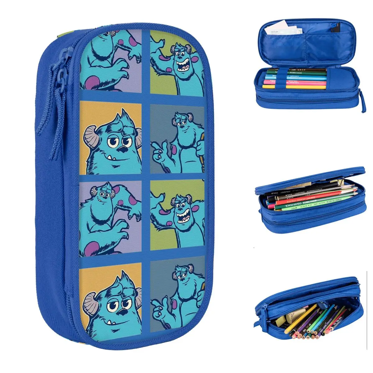 sulley sullivan monsters inc university lapis case creative pen bags para meninas e meninos grande capacidade estudantes presentes da escola 01