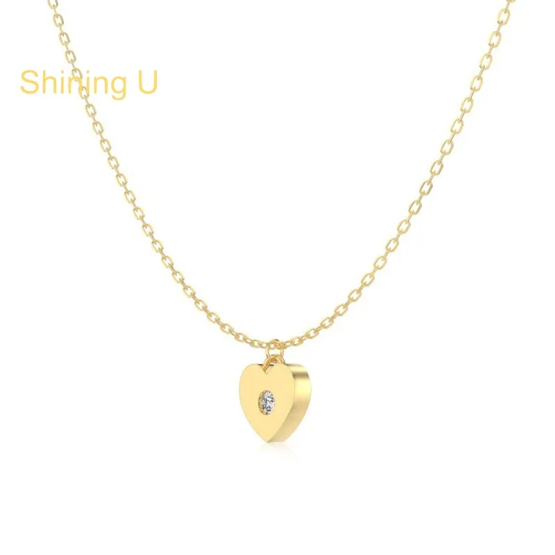 

Shining U S925 Silver Zircon Gems Jewelry Set Necklace for Women Fine Jewelry Summer Cleanfit