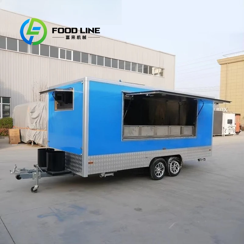 

Commercial Remolque De Comida Food Trailer Fully Equipped Mobile Kitchen Van for Hot Dog Kebab Coffee Fast Food Customized