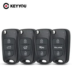 KEYYOU NEW For Kia K2 K5 Rio 3 Picanto Ceed Cerato Sportage For Hyundai 1Pcs Remote Car Key Shell Flip Folding Key Case