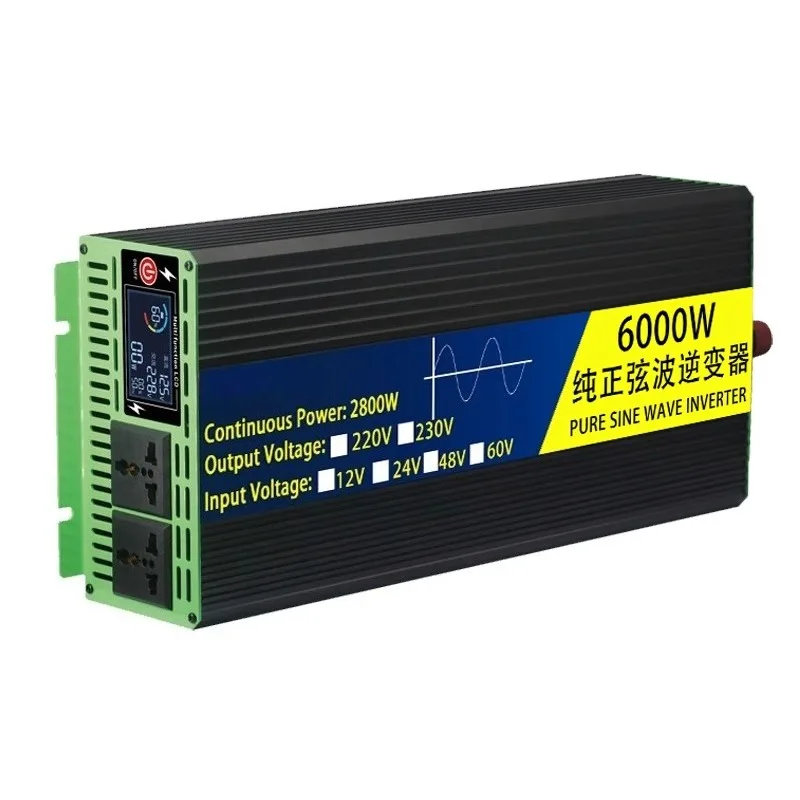 

12V/24V/48V/60V/72V 2200W-6000W High Power Pure Sine Wave Inverter for Solar/RV/Camping/Truck Power Supply