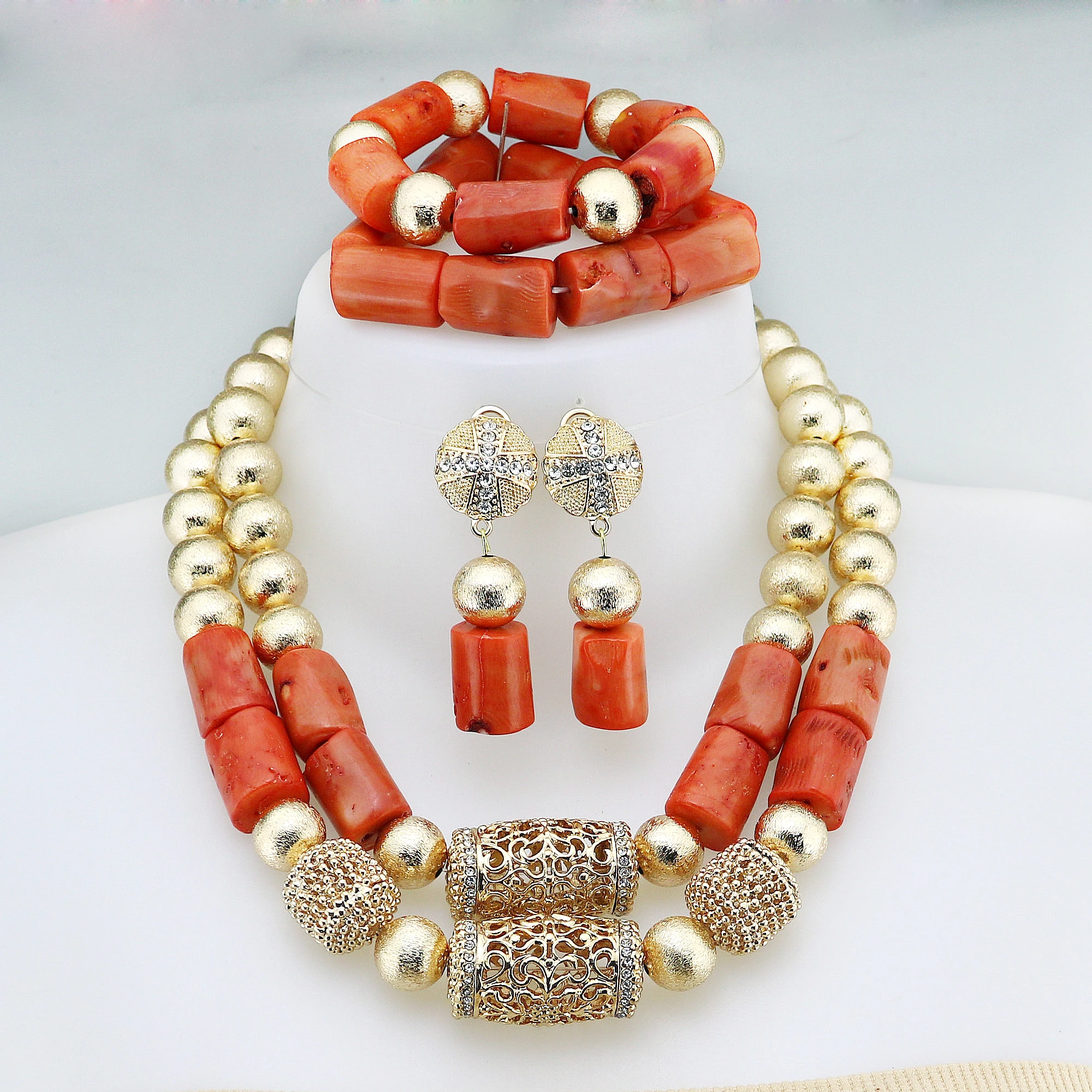 

Coral Jewelry Set Latest Coral Jewelry Sets Luxury African Wedding Bridal Coral Beads Jewelry sets Nigerian Women