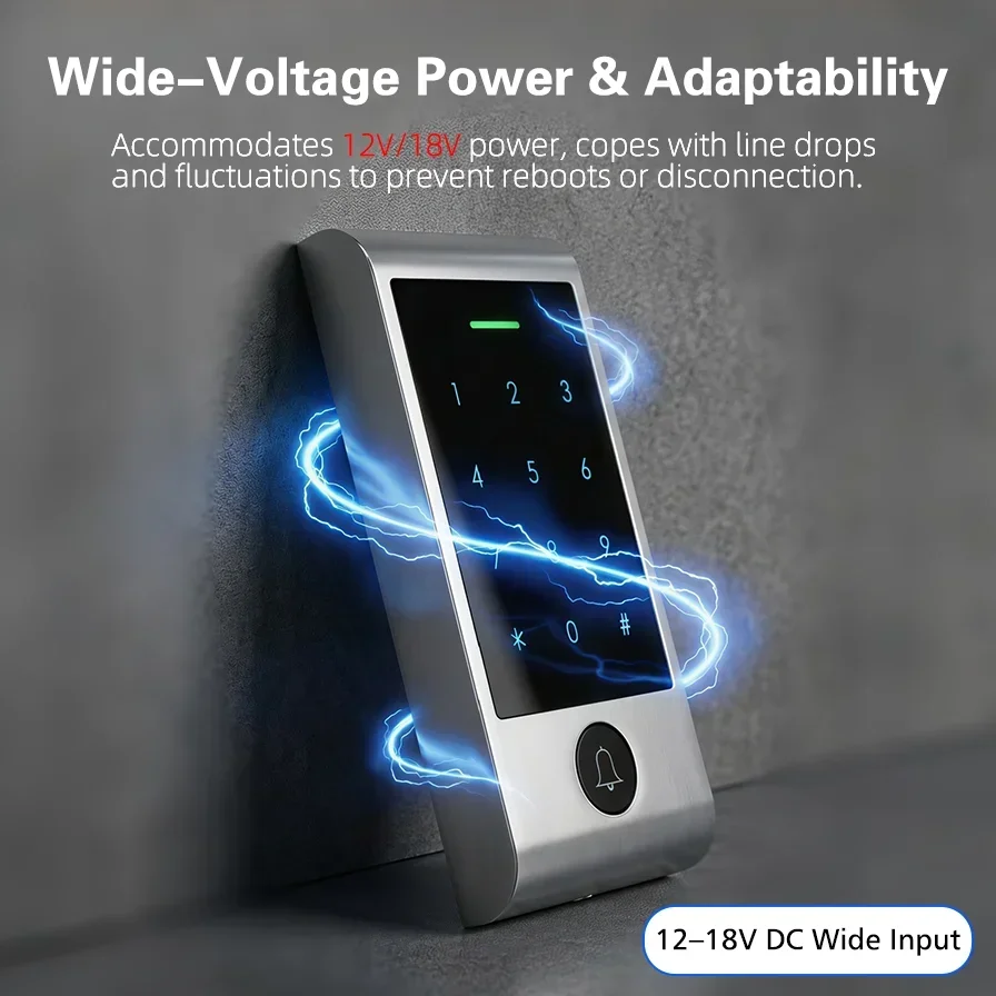 Advanced WIFI Remote Control Touch Keypad Access System with Door Bell Button Waterproof Compatible with Tuya for Home Security view 5