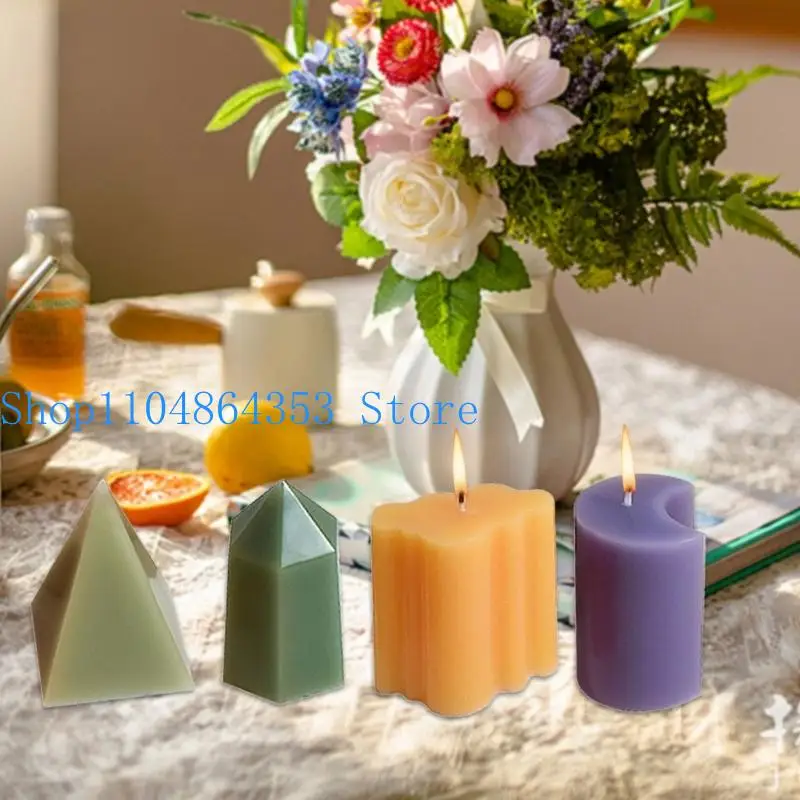 

652f многоразовый силиконовый свеча изготовление формы с 8 креативными дизайнами для ароматических свечей