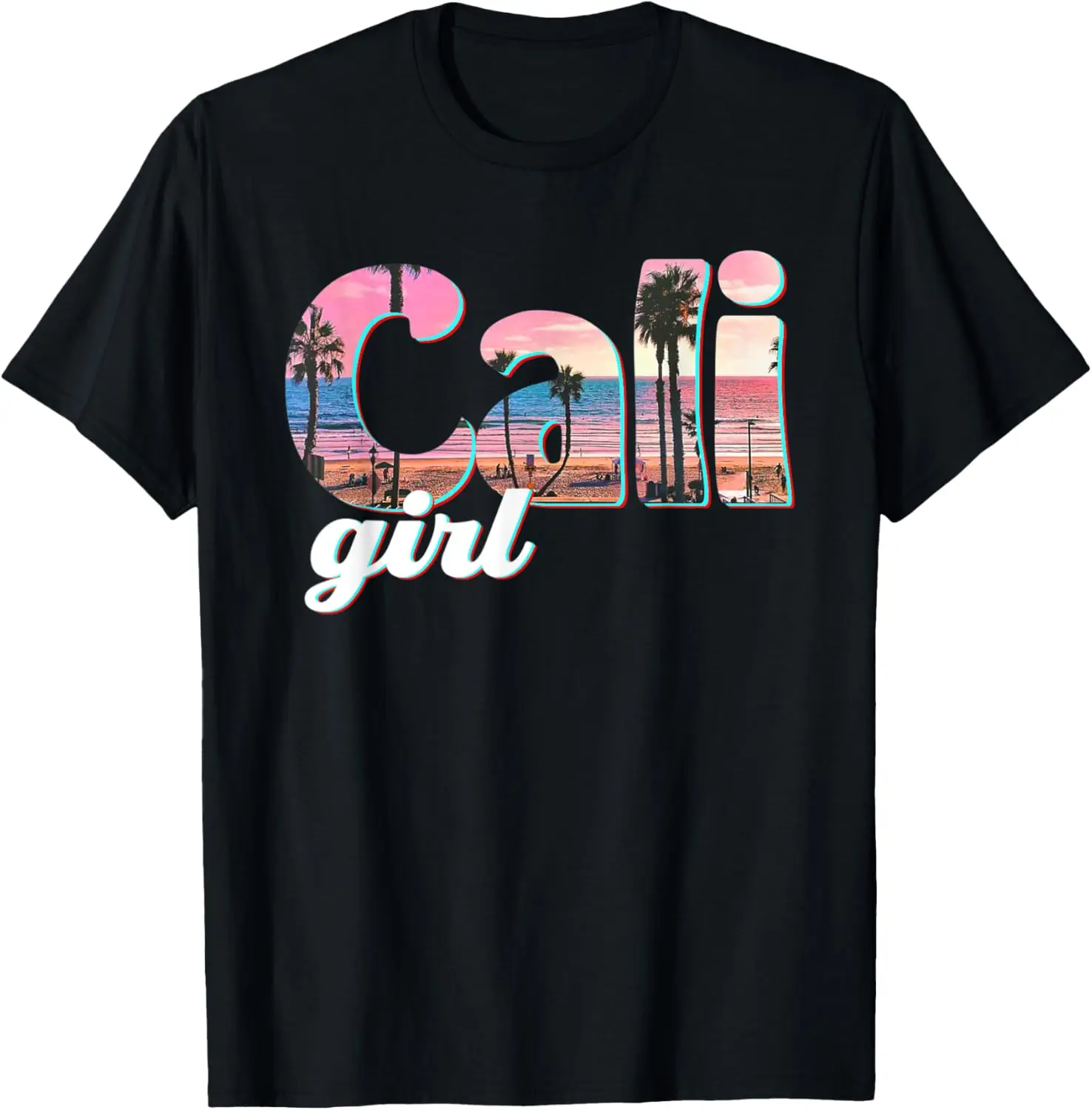 Cali Girl Sunset Beach California Summer Retro Women's Gift T-Shirt