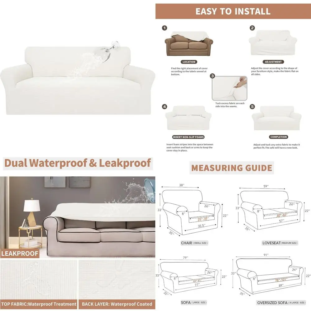 

Водонепроницаемые чехлы для диванов, 100% эластичная жаккардовая ткань, герметичные чехлы для диванов для защиты мебели