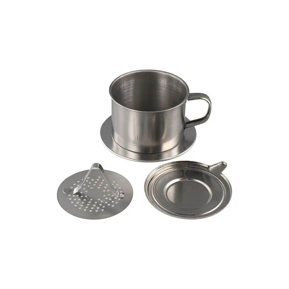 Stainless Steel Coffee Drip Filter Durable Portable Vietnamese Coffee Maker Versatile Silver Coffee Infuser Cup Travel