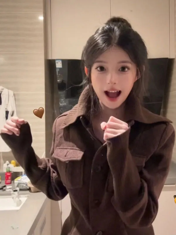 

Американское модное приталенное пальто с поясом для женщин, зимняя верхняя одежда, осень 2025