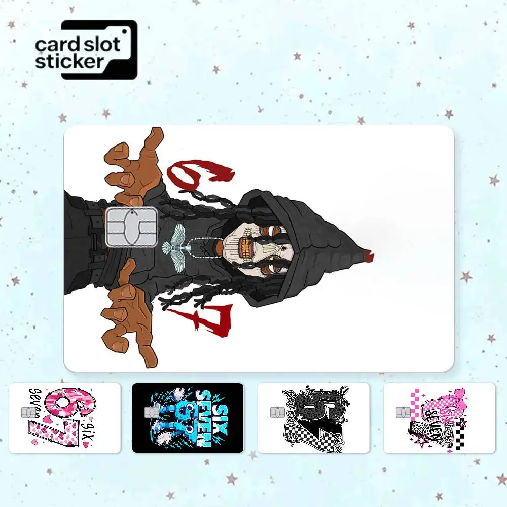 S-Six S-Seven Meme Aesthetics Credit Card HD Stickers Game Card Decal Small Chip Waterproof Sticker Gift