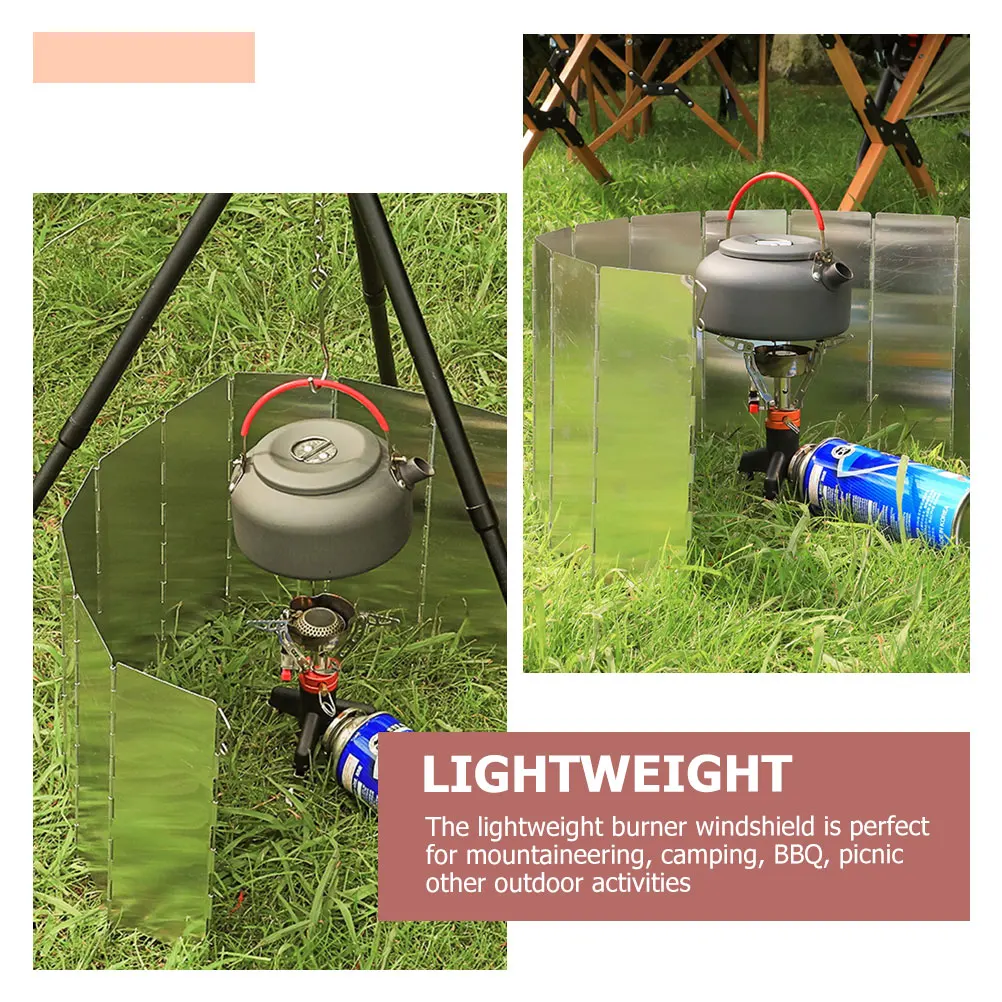 

Windproof Plate Camping Screen for Stoves Blocker Folding Burner Barbecue