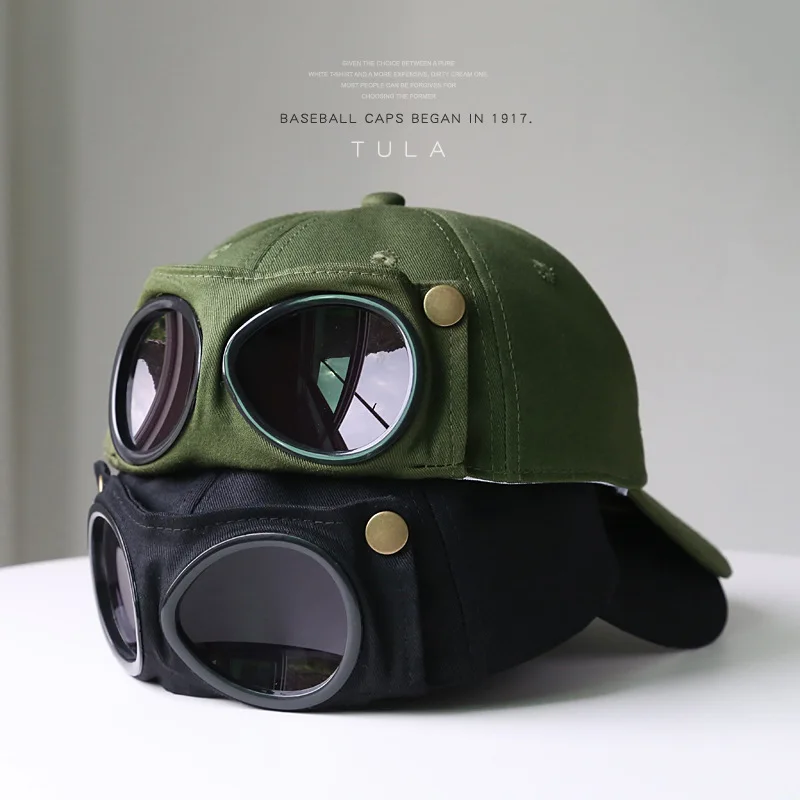 Pilot Hat Trendy Ins Korean Edition Personalized Glasses Duck Tongue Hat Men's Sunglasses Sunshade