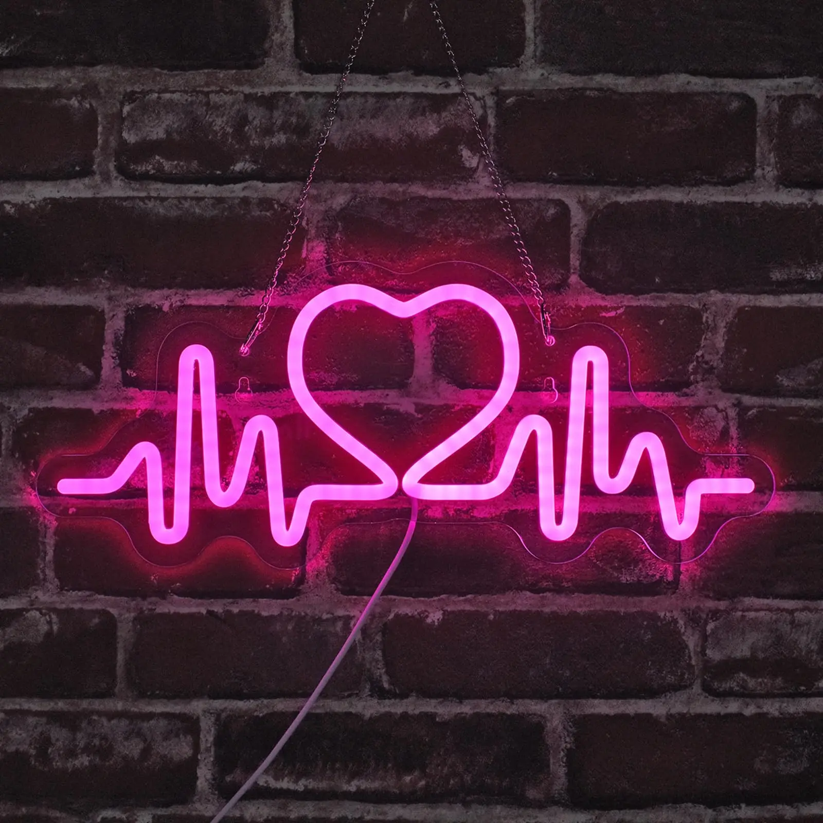 

Heart Neon Sign Wall Decor Art USB Powered Dimmable Love Lamp for Bedroom Girl's Room Anniversary Valentines Day Birthday Gift