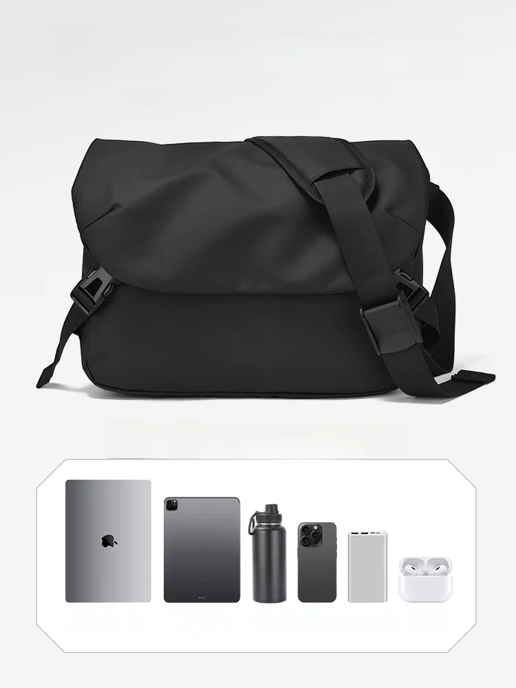 

Men's Casual Riding Travel oulder Bag 2025 New Sle Soft Handle Korean Sle Polyester Material Zipper Closure Medium Size