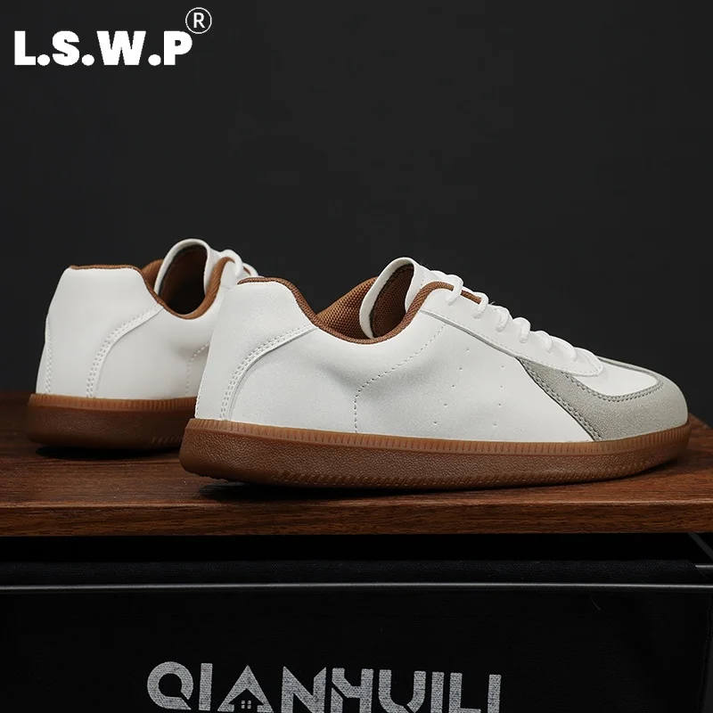 Men's Casual Shoes, Men's Retro German Training Shoes, Classic Color-Blocking Casual Sneakers, Non-Slip Flat Low-Top Sports Shoes, Trendy Versatile Breathable Shoes for Daily Commuting and Outdoor Activities, Available in Multiple Colors