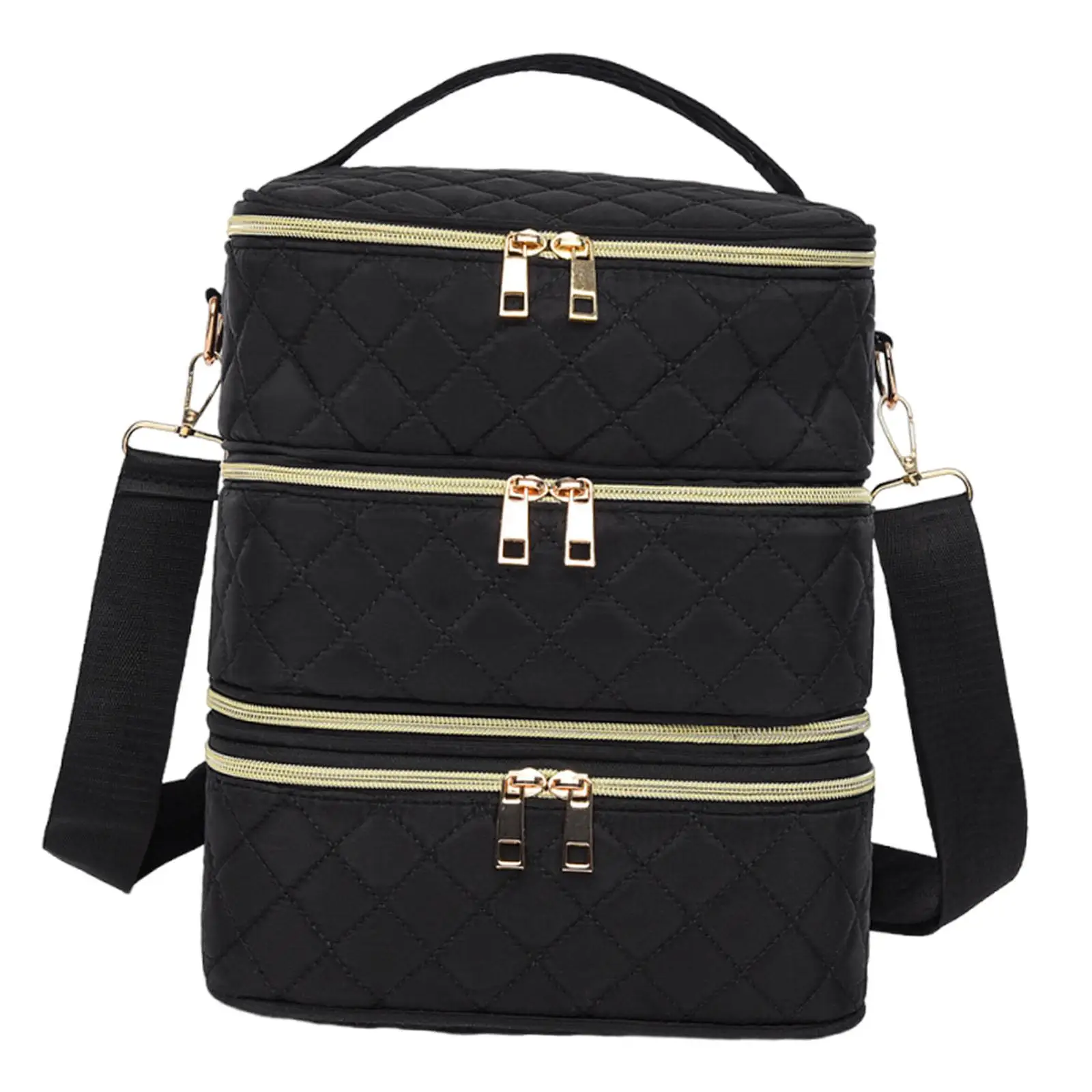 

Сумка-органайзер для лаков для ногтей большой вместимости, универсальная сумка для хранения косметики из ткани Оксфорд с плечевым ремнем для косметических принадлежностей