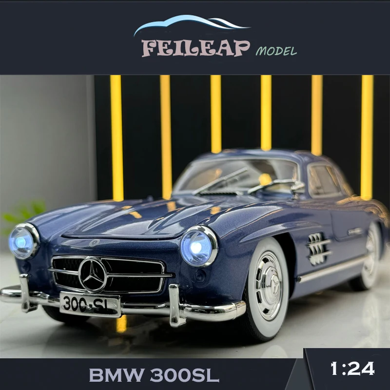 

Simulation 1/24 Benzs 300SL Vintage Classic Car Model With Sound Light Children Diecast Toy Vehicle Boy Gift Collective Voiture