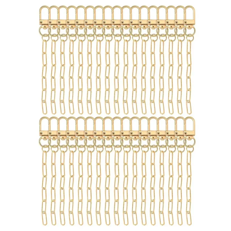 

【ALLOWANCE】100 Keychain Making Kit Extender Chain, Key Ring Swivel Snap Hooks, Charms Bags For DIY Jewelry Crafting