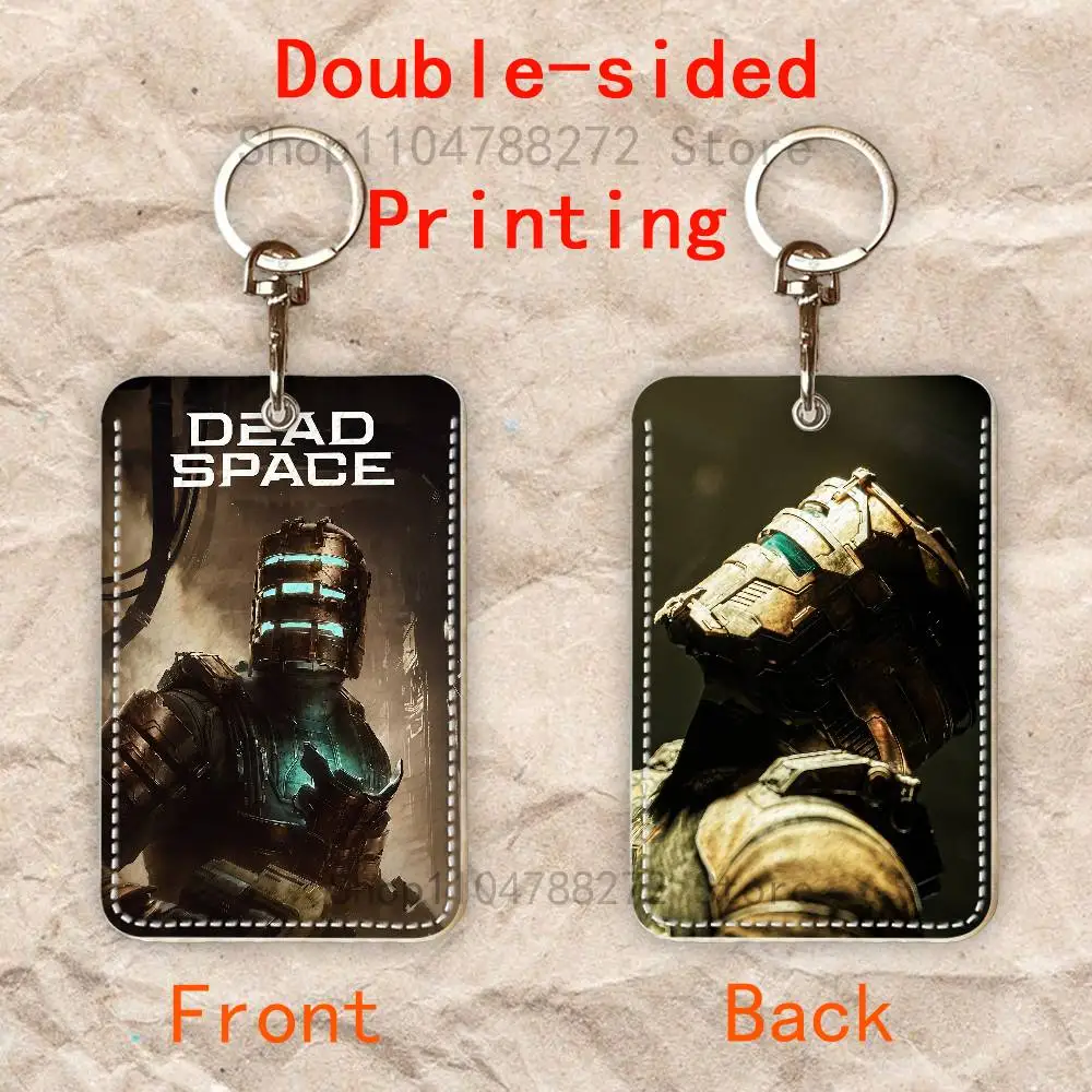 D-Dead S-Space Custom Access Card Case Leather Card Holder Keychain Key Ring Transportation Card Case Gifts